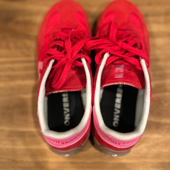 Womens Converse Run Star Trainer Low Shoes - Red/ Pink - Picture 4 of 7